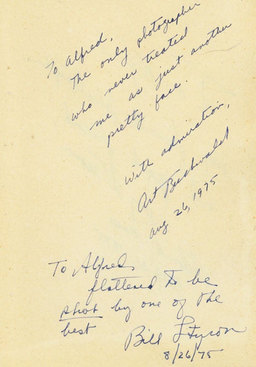Autograph Note Signed, To Alfred / flattered to be SHOT by one of the ...