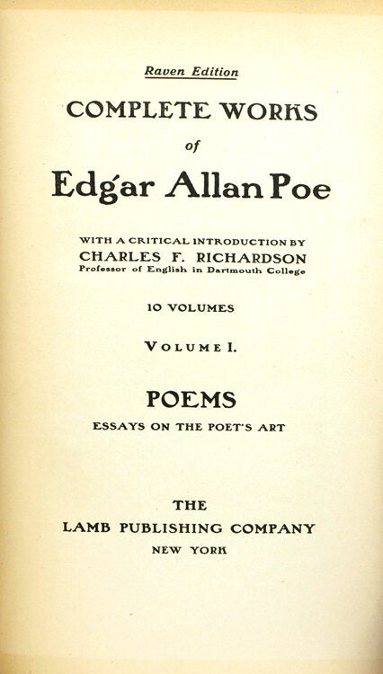 Complete Works of...With a critical introduction by Charles F. Richardson