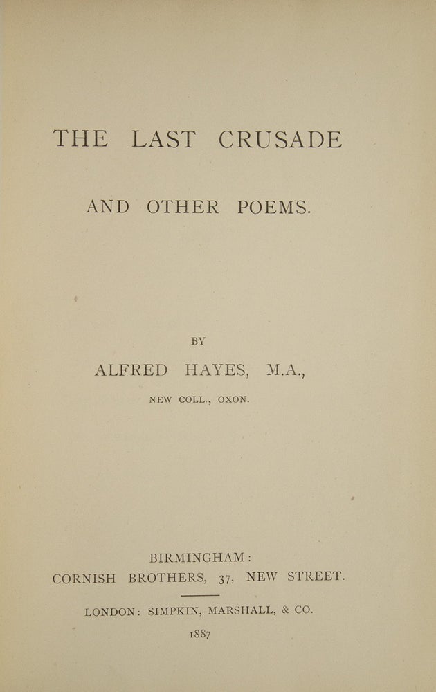 The Last Crusade and Other Poems
