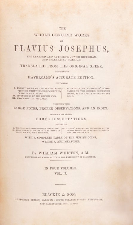 The Whole Genuine Works of Flavius Josephus