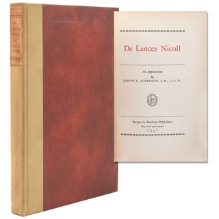Item #58952 De Lancey Nicoll. An Appreciation. Joseph S. Auerbach