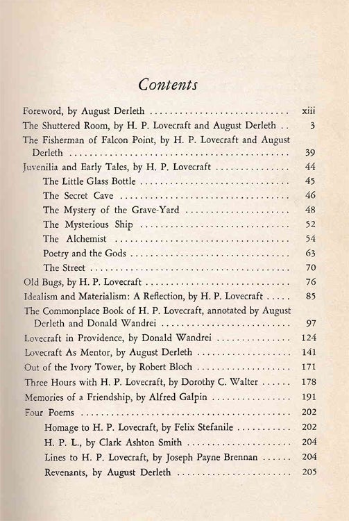The Shuttered Room and Other Pieces. [Compiled by August Derleth]
