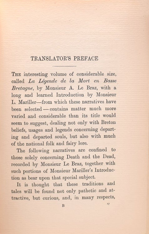 Dealings with the Dead Narratives From "La Légende de la Mort en Basse Bretagne" Authorized Translation by Mrs. A.E. Whitehead. Preface by Arthur Lillie. [Introduction by L. Mariller.]