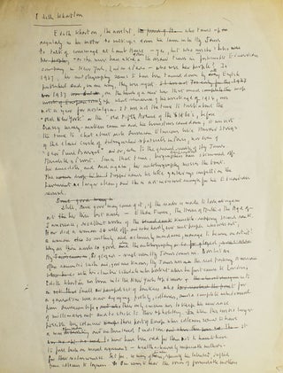 Item #59956 Autograph Manuscript of his review of Edith Wharton's autobiography (A Backward...