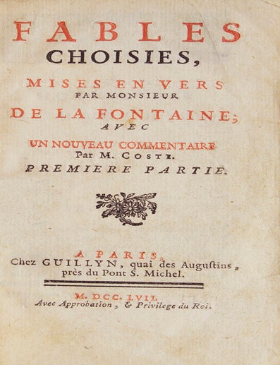 Fables Choisies… avec un nouveau commentaire par M. Coste