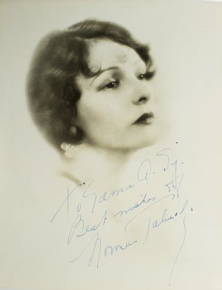 Item #7511 Photograph signed, bust portrait in half-profile. Norma Talmadge