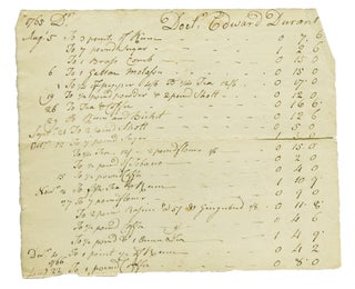 Item #7522 Manuscript Account for “Doct. Edward Durant”. Colonial Account